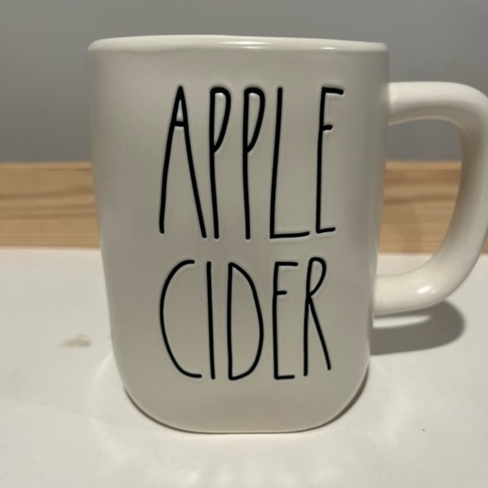 Rae Dunn APPLE CIDER Coffee Mug Ceramic White W/ Maroon Interior by Magenta